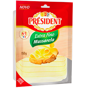 Queijo Président – Mussarela Fatiada Extra Fina 150g