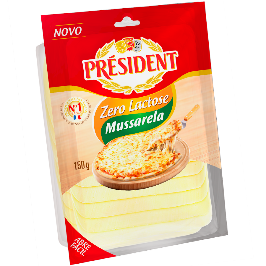 Queijo Président – Mussarela Fatiada Zero Lactose 150g