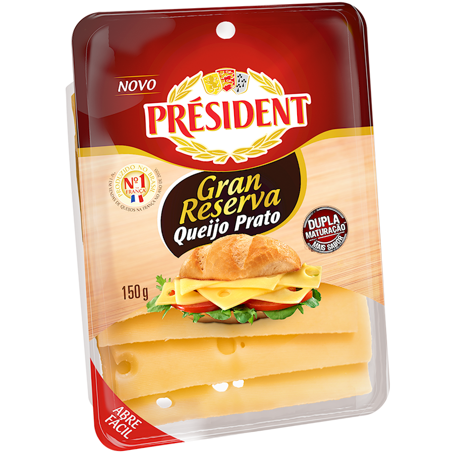 Queijo Président - Prato Gran Reserva Fatiado 150g