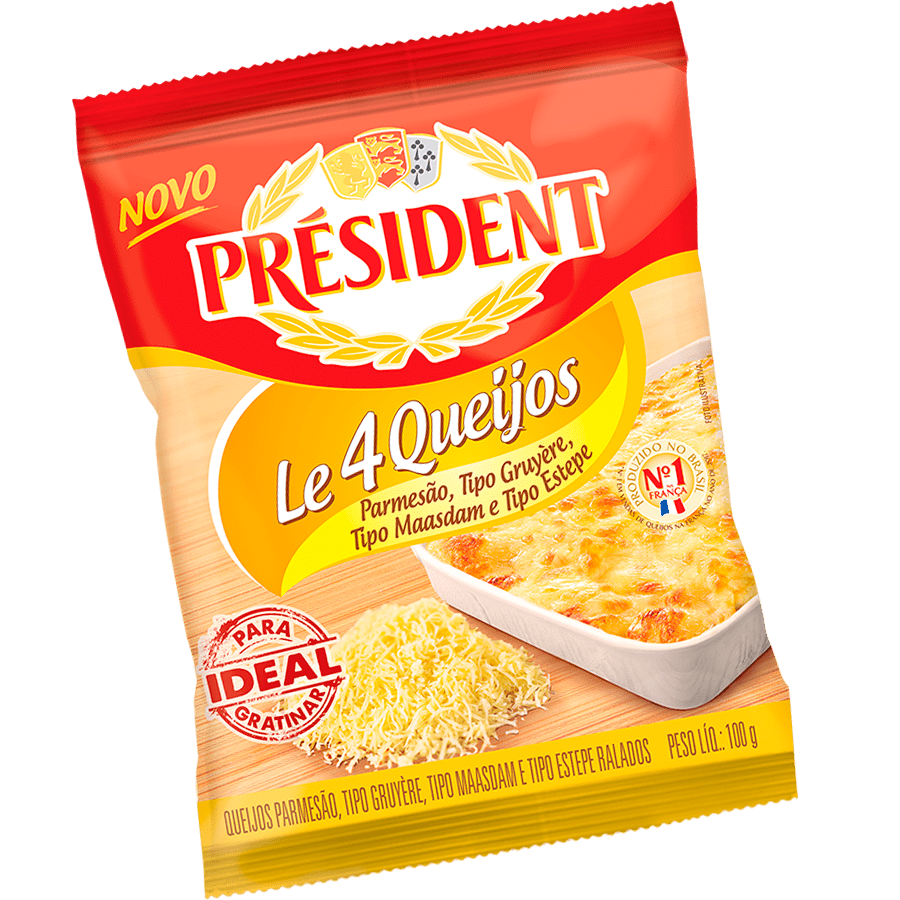 Queijo Président - 4 Queijos Ralado 100g